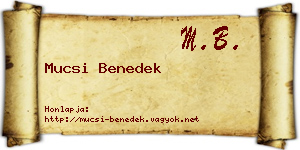 Mucsi Benedek névjegykártya